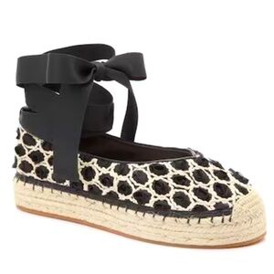 Avec Les Filles Black and Cream Espadrilles